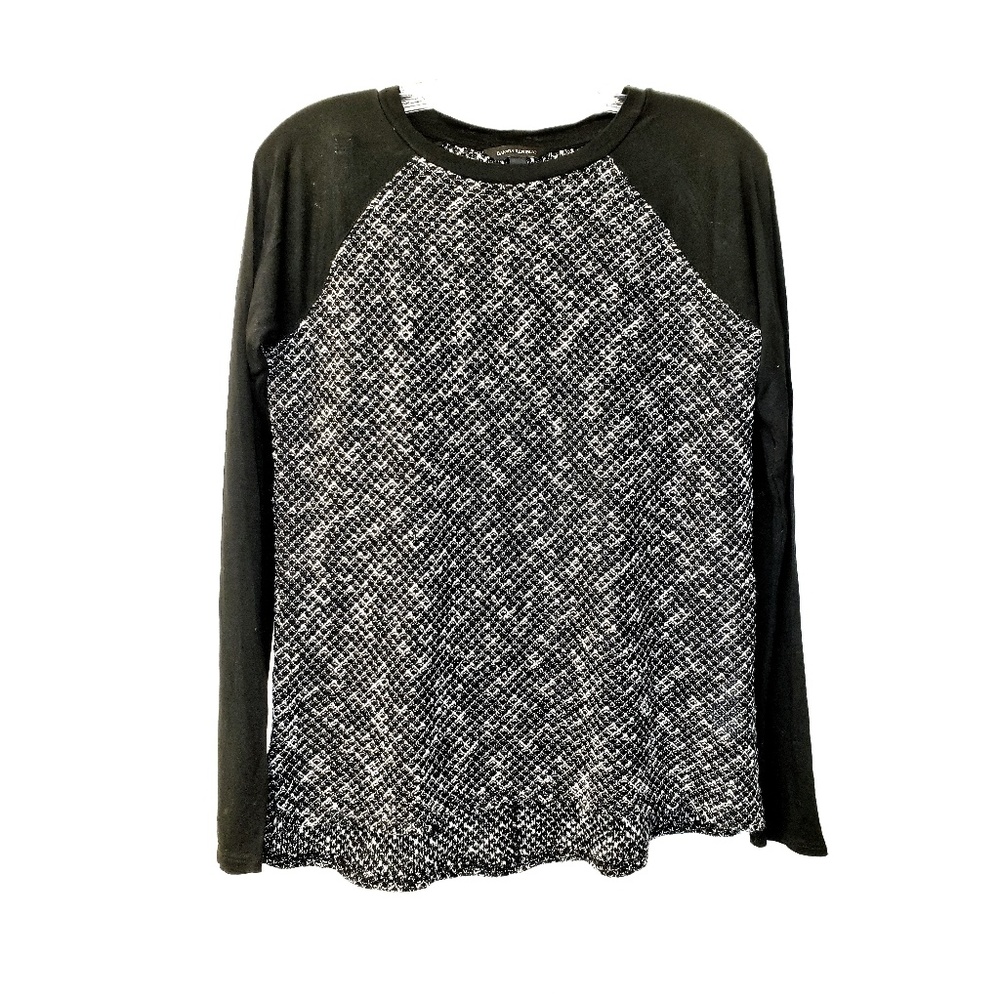 Banana Republic Black and Gray Long Sleeve Blouse